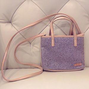 Straw and Leather Hand/Cross-Body Bag